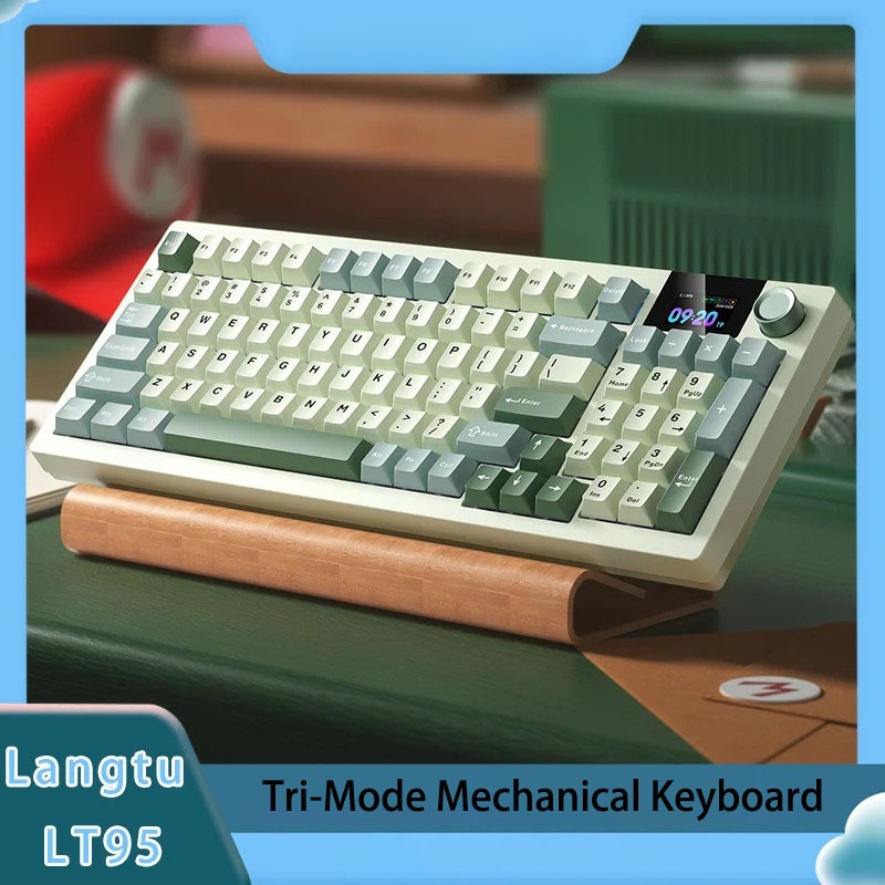 Langtu LT95 Custom Mechanical Keyboard Tri-Mode Wireless Bluetooth PC Notebook, E-Sport RGB GASKET K