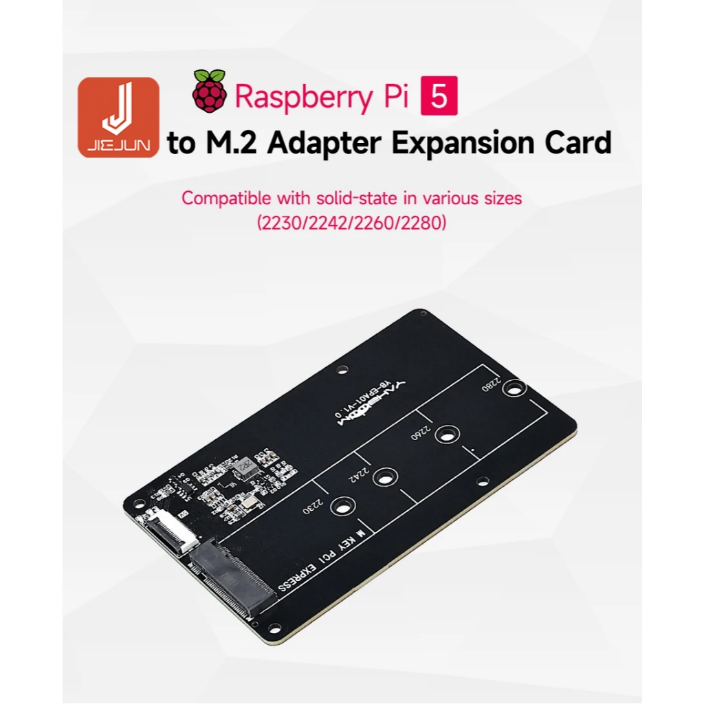 Raspberry Pi 5 เฉพาะ PCIe ถึง M.2 NVME SSD Solid-state ไดรฟ์ขยายบอร์ดพร้อมสาย FPC รองรับ Active Cooler สําหรับ RPI 5