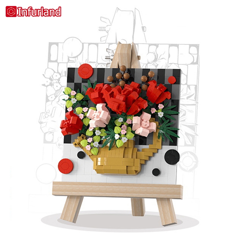 ส่งเร็วจากไทย บล็อกตัวต่อ บล็อกตัวต่อดอกกุหลาบ ของเล่นตัวต่อ ดอกทานตะวัน DIY สําหรับเด็กผู้หญิง ของขวัญวันเกิด