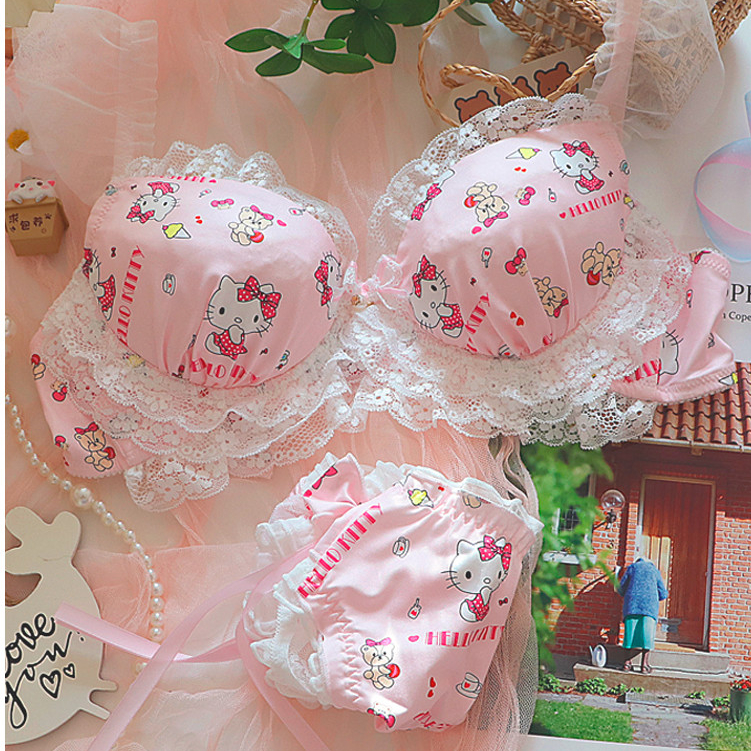 ผู้หญิง มีโครง บรา ชุดชั้น ในน่ารักรา บราลูกไม้ bra+panty