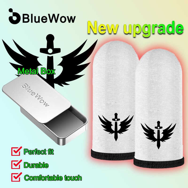 Bluewowfallen Angel เกมแขนนิ้วนาโนไฟเบอร์ Breathable Sweatproof Gaming Thumb ถุงมือบางสําหรับ Pubg
