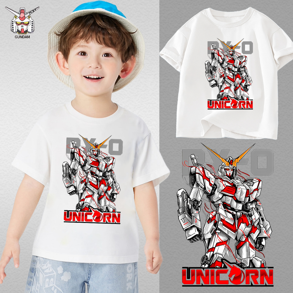 [ผ้าฝ้าย 100%]เสื้อลายกันดั้ม พร้อมส่ง เสื้อยืดเด็ก Gundam Kid's T-shirt เหมาะสำหรับทั้งชายและหญิง100cm-150cm