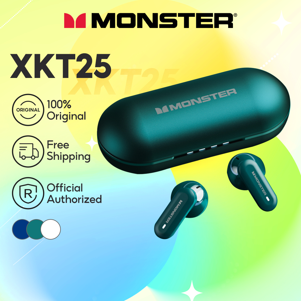 Monster XKT25 ไร้สายบลูทูธ 5.4 หูฟัง Latency ต่ําขนาดใหญ่ความจุหูฟัง TWS Hifi พร้อมไมโครโฟน