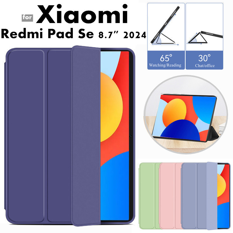 for Xiaomi Redmi Pad SE 4G 8.7 inch 2024 Tablet Cover PU Leather Case With Slim Silicon Smart Magnetic Stand Flip Case