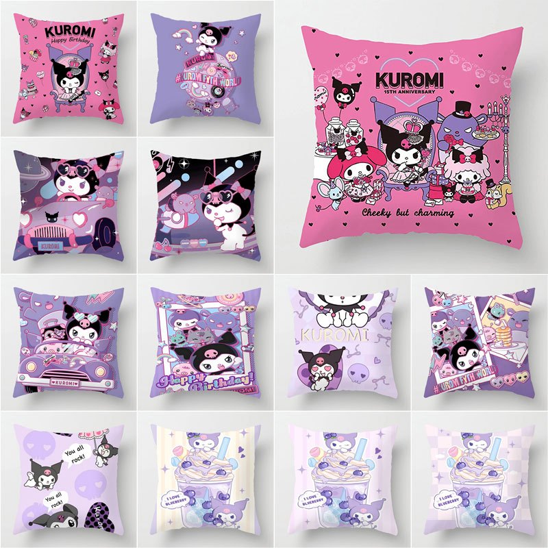 45*45 ซม.อะนิเมะญี่ปุ่น ทํานอง คุโรมิ โพลีเอสเตอร์โยนหมอนฝาครอบรถ การบุกรุก ปลอกหมอนตกแต่งบ้าน