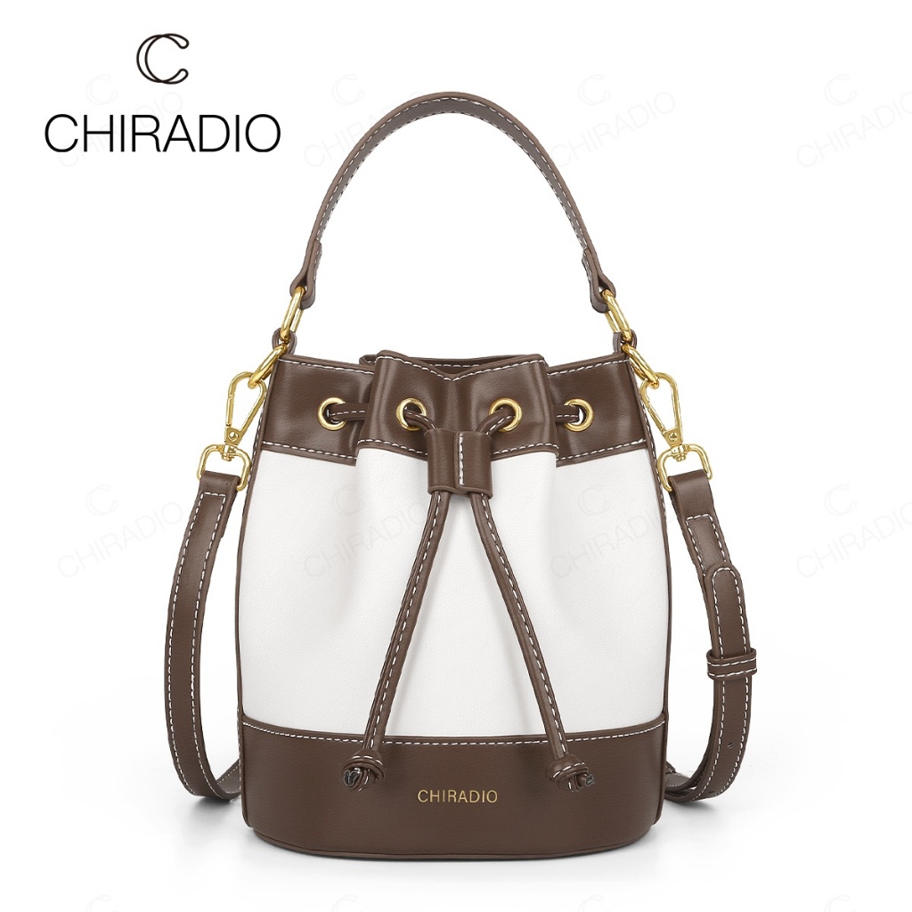 CHIRADIO กระเป๋าทรงถังใหม่ แฟชั่นระดับไฮเอนด์ กระเป๋าสะพายไหล่อเนกประสงค์ จุของได้เยอะ H008