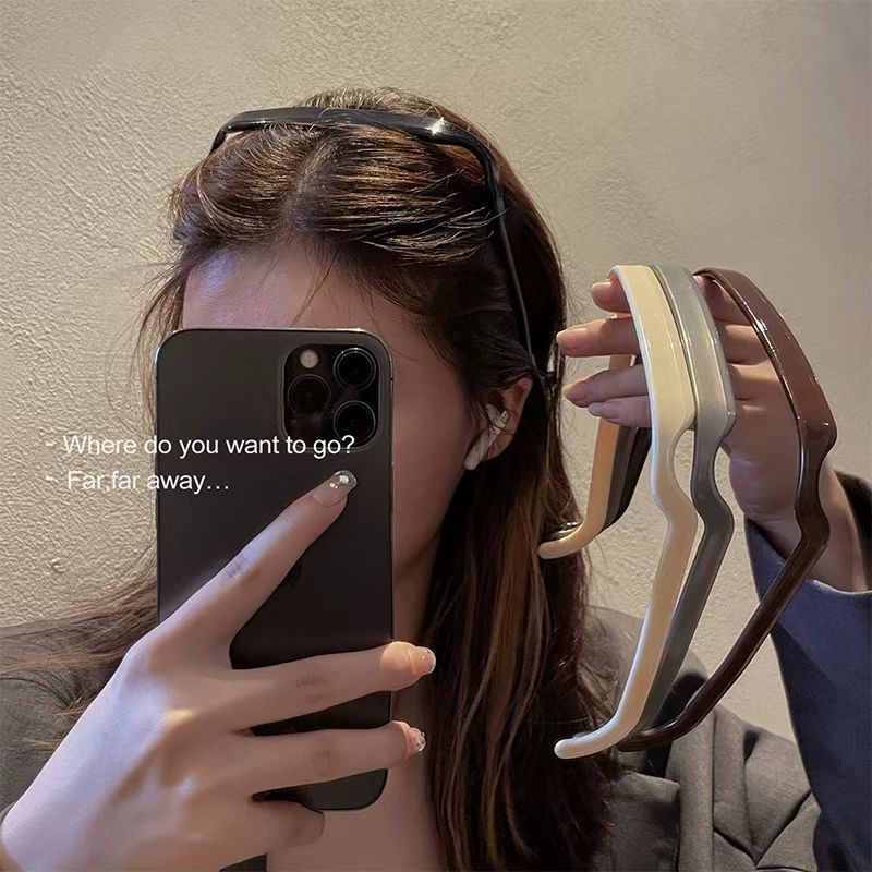 เกาหลีใหม่กรอบสี่เหลี่ยมที่คาดผมพลาสติกพร็อพเดียวเครื่องประดับผมสําหรับผู้หญิง - รูปที่ 2