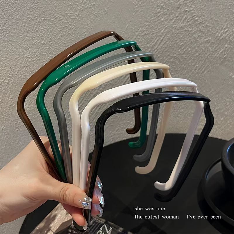 เกาหลีใหม่กรอบสี่เหลี่ยมที่คาดผมพลาสติกพร็อพเดียวเครื่องประดับผมสําหรับผู้หญิง - รูปที่ 5