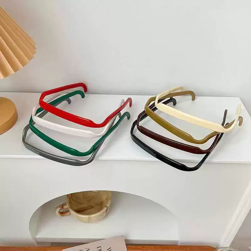 เกาหลีใหม่กรอบสี่เหลี่ยมที่คาดผมพลาสติกพร็อพเดียวเครื่องประดับผมสําหรับผู้หญิง - รูปที่ 6