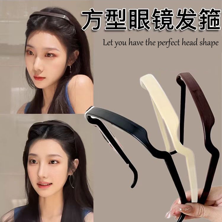 เกาหลีใหม่กรอบสี่เหลี่ยมที่คาดผมพลาสติกพร็อพเดียวเครื่องประดับผมสําหรับผู้หญิง