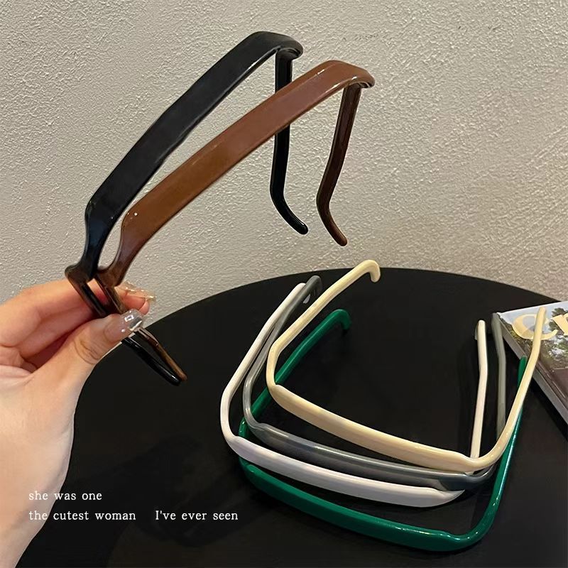 เกาหลีใหม่กรอบสี่เหลี่ยมที่คาดผมพลาสติกพร็อพเดียวเครื่องประดับผมสําหรับผู้หญิง - รูปที่ 4