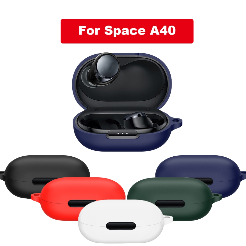 ซิลิโคนนุ่มป้องกันหูฟังสําหรับ Anker Soundcore Space A40 หูฟังไร้สายฝาครอบป้องกัน Shells Anti-fall กันกระแทกพร้อมตะขอ