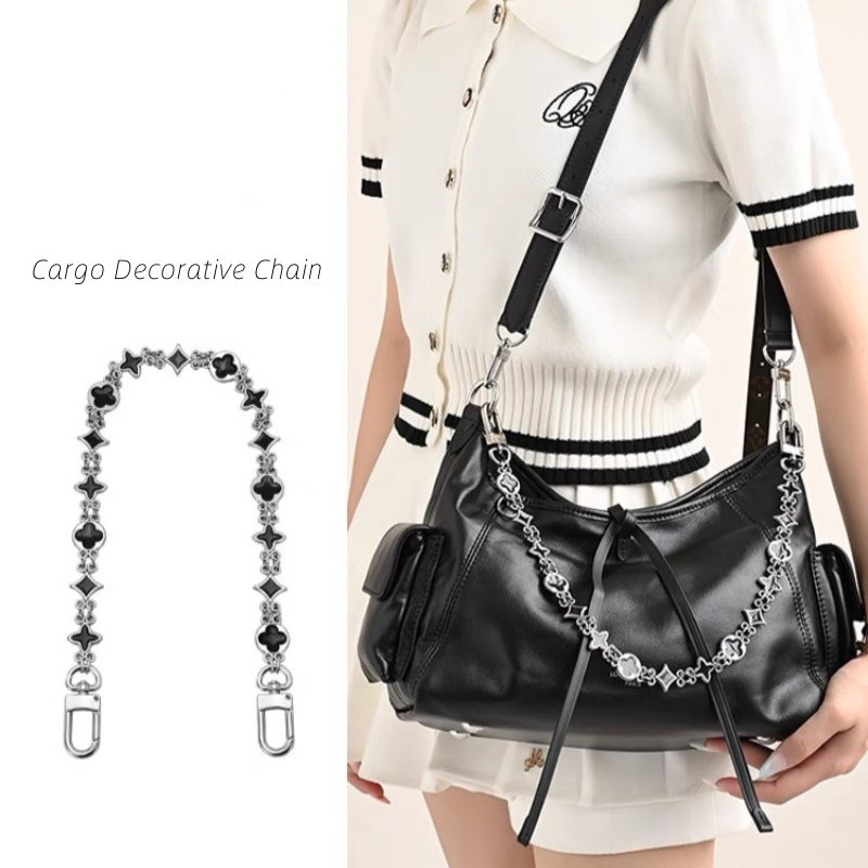 หลากสีทนทานกระเป๋าหญิงโซ่เข็มขัดสายคล้องไหล่อุปกรณ์เสริมระดับไฮเอนด์ไหล่เดียวแนวทแยงใต้วงแขนโซ่โลหะไม่ขัด