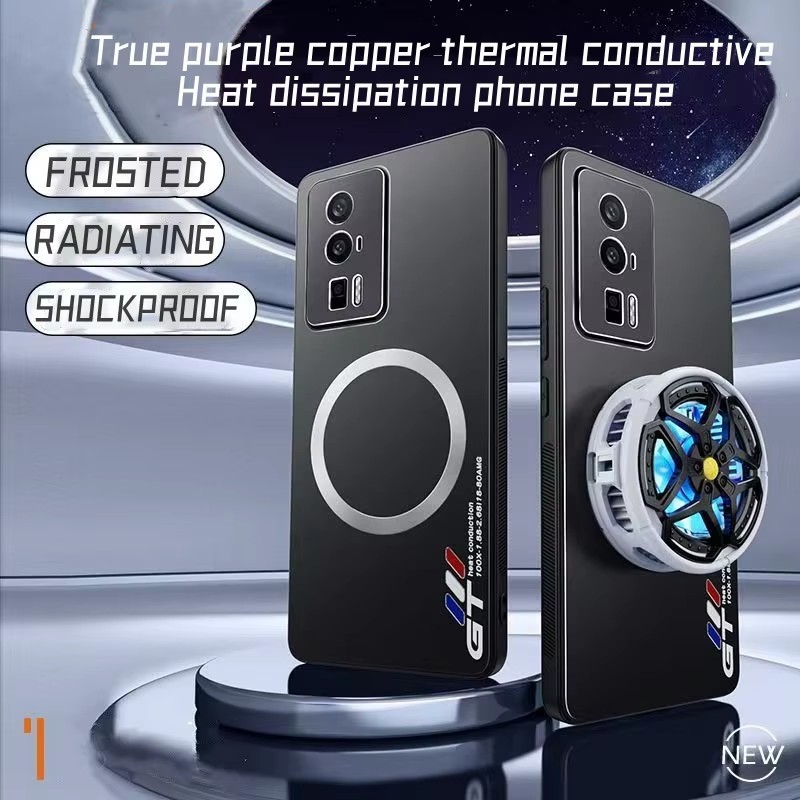 Grapheneกระจายความร้อนเคสโทรศัพท์สําหรับxiaomi 14 13 13t 12 12s 12x 12t 11 Pro ultra POCO x6 F6 F5 F4 F3 GT Proโลหะระบายความร้อนแม่เหล็กสําหรับREDMI k70 k70e k60 note13 note12