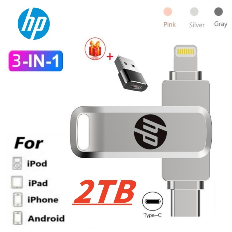 แฟลชไดรฟ์ USB nwe 2TB 1TB/512GB/256GB/128GB/64GB C-type ถึง Lig/hti/ng Iph/one แฟลชไดรฟ์ Android/ไดรฟ์thumb