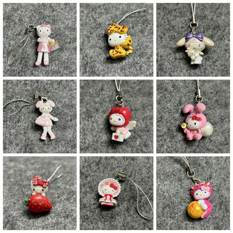 18 รูปแบบอะนิเมะ Sanrio Hello Kitty My Melody ‌‌Cinnamoroll Kuromi ตัวเลขพวงกุญแจ Kuromi My Melody Action Figural รุ่น Pvc Key แหวน Cinnamoroll Figurine ของขวัญวันเกิด