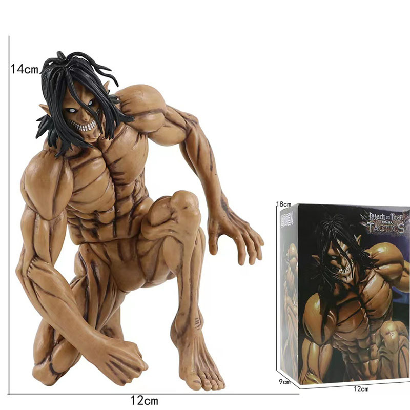 14 ซม.-15.5 ซม.โจมตีTitan Eren Jaeger Giant ver Eren Yeager Mikasa Ackerman Armin Arlert Levi Action Figureตุ๊กตารูปของเล่นเด็กคริสต์มาสของขวัญ