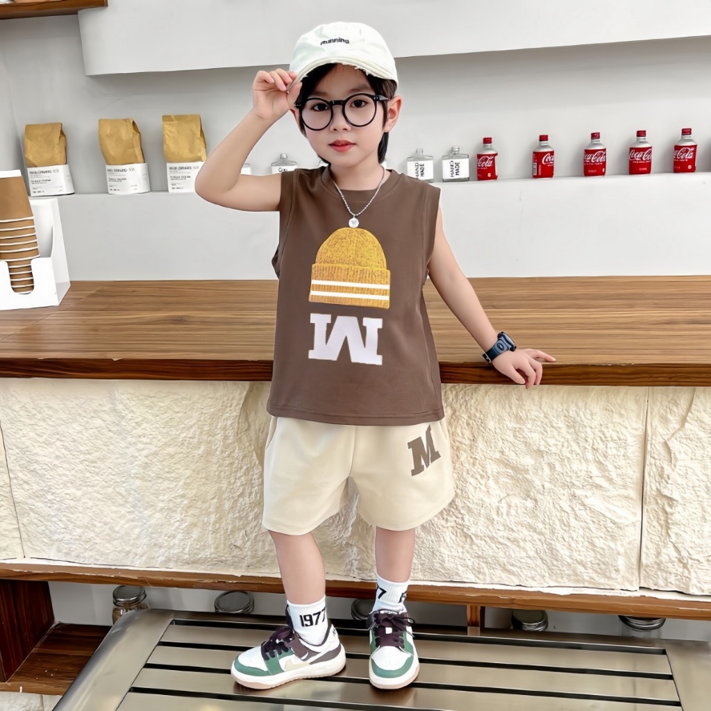 SweetKids พร้อมส่งจากกทม ชุดแขนกุดเด็กผู้ชาย เสื้อกล้ามกางเกงขาสั้น ทรงหลวม สไตล์เกาหลี แฟชั่นฤดูร้อน ราคา ถูกที่สุด ดีลบีเคเค แกลเลอรีภาพที่ 6