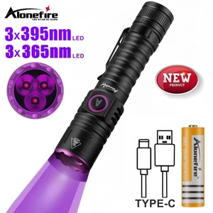 Alonefire SV103 15W UV 395/365nm USB ชาร์จไฟฉายแมวสุนัขปัสสาวะ Tinea Ore Money Scorpion Fluorescence Marker แสงสีม่วง