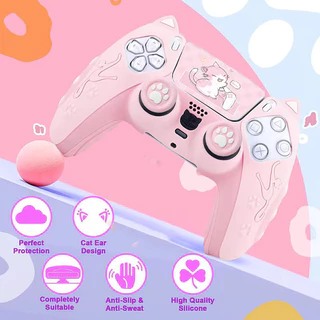 สําหรับ PS5 7 สี Cat Paw ซิลิโคนนุ่มสติกเกอร์ผิวสําหรับ Sony Dualsense 5 PS5 Controller กรณี Thumb Stick Grip Cap