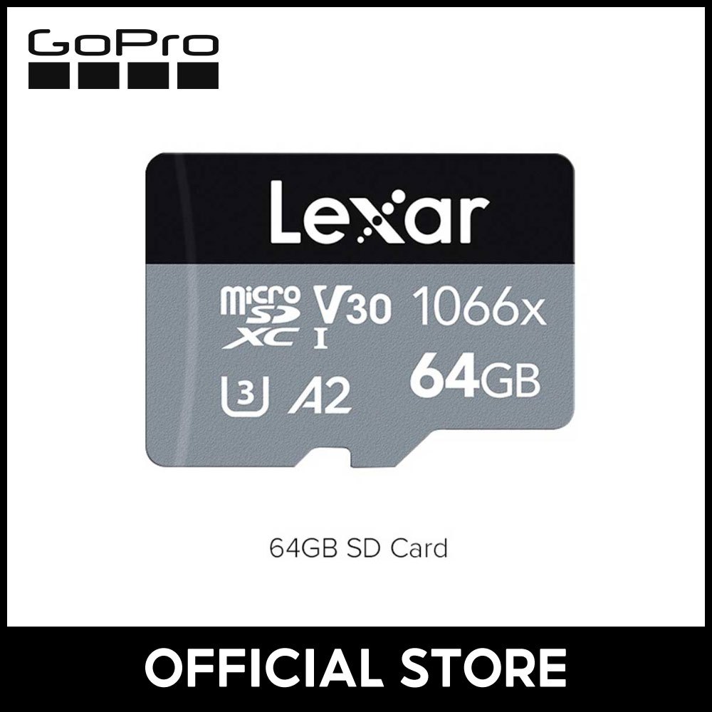 Lexar การ์ดไมโคร 64GB (สําหรับ Hero13/12/11/10/9 สีดํา) 1066x SDXC V30 UHS-I A2 U3 MicroSDXC 160 120MB s Class 10 4K