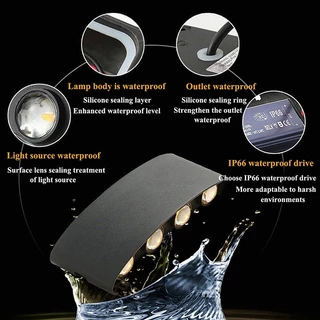 โคมไฟติดผนัง LED กันน้ํา สไตล์นอร์ดิก โมเดิร์น โคมไฟผนัง สําหรับตกแต่งบ้าน สวน ทางเดิน กลางแจ้ง