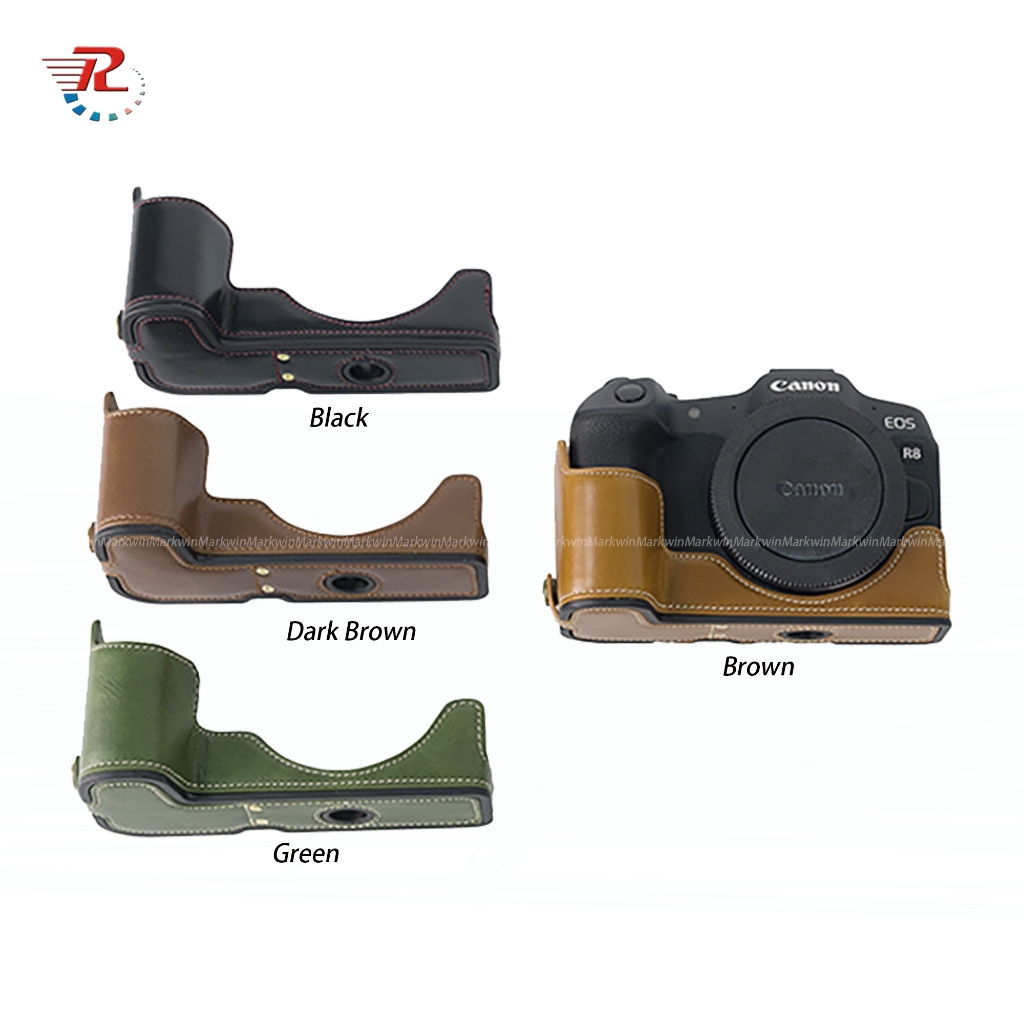 กระเป๋ากล้องหนังครึ่งเคสสําหรับกล้อง Canon EOS R8