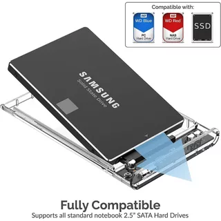 ส่งสินค้าทุกวัน COD ใหม่ ฮาร์ดไดรฟ์ USB 3.0 2.0 HDD SATA Enclosure 2.5inch แบบใส รองรับโปรโตคอล UASP สําหรับ 7-9.5 มม. ขนาด 2.5 นิ้ว รองรับ 6TB