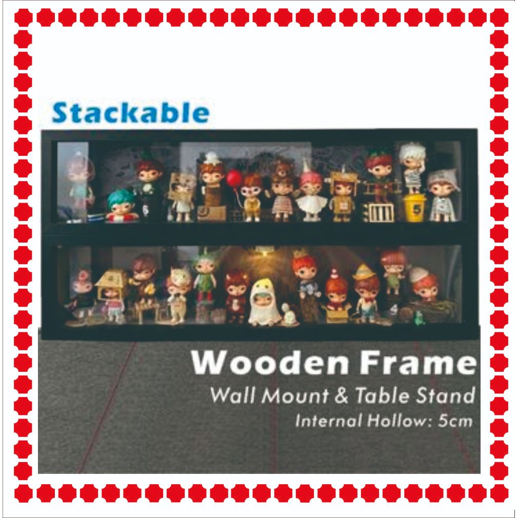Stackable Wood Display Frame For POP MART Exclusive Wooden Display Box