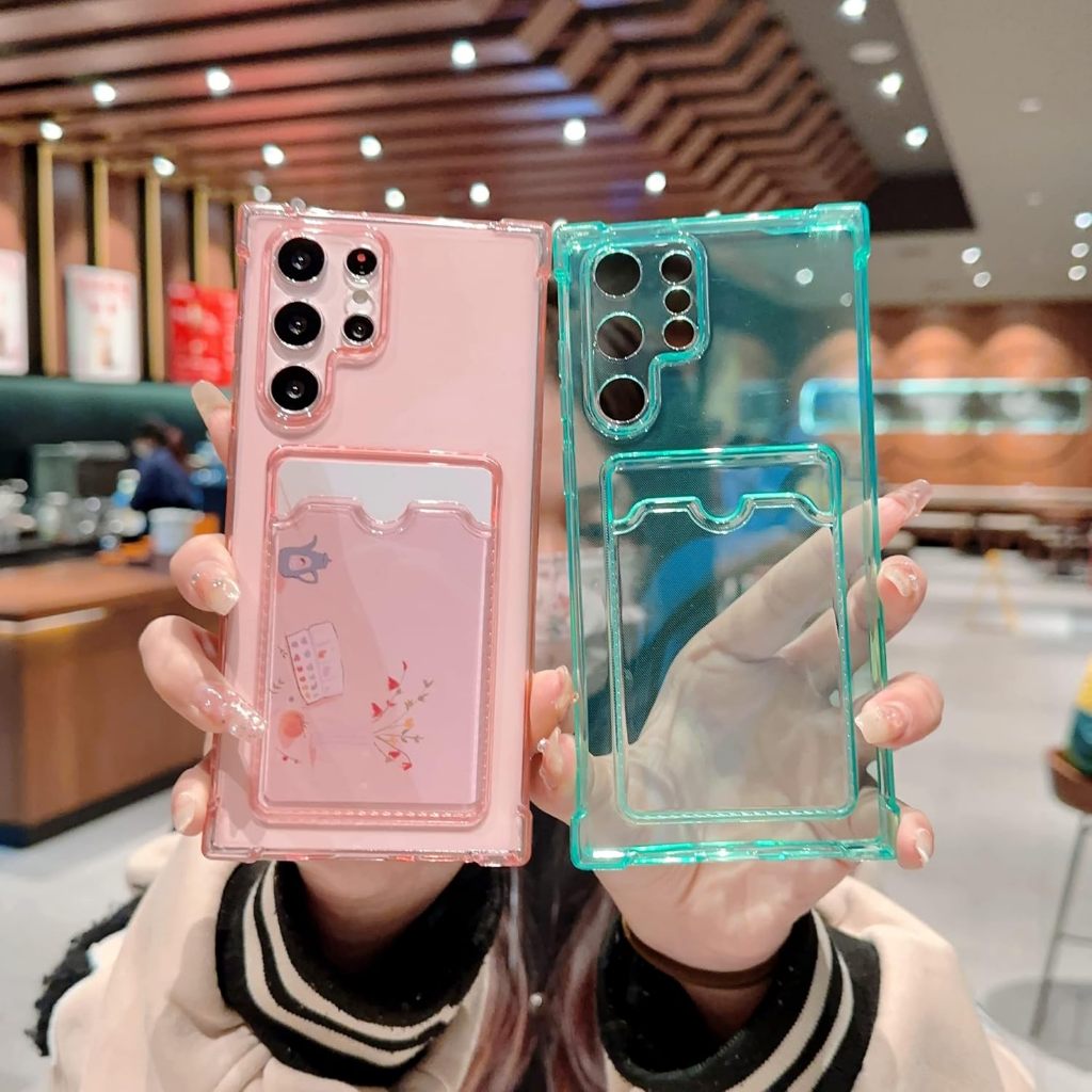 สําหรับ Samsung S24 Ultra S22 Plus S23 FE S21 หมายเหตุ 20 S25 กระเป๋าสตางค์ช่องใส่การ์ด Soft TPU ฝาครอบ