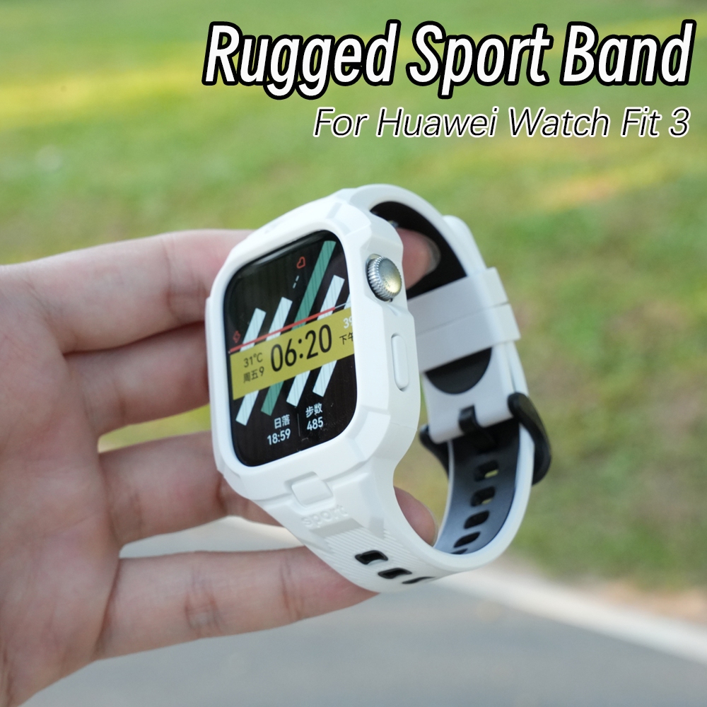 2 in 1 สายนาฬิกาซิลิโคนที่ทนทาน + สําหรับ Huawei Watch Fit 4 Pro Fit 4 Fit 3 เปลี่ยนกีฬาสายกันน้ําสําหรับ Huawei Band 9/8/7/6
