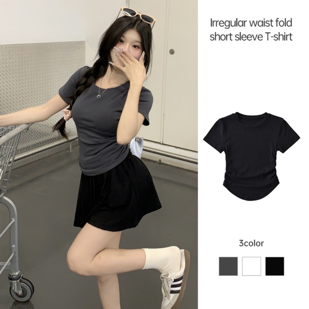 พร้อมส่ง เสื้อยืดแขนสั้นที่ผิดปกติผู้หญิง JOJO