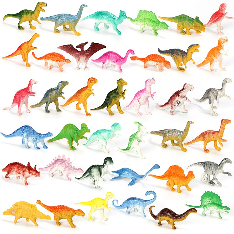 39 ชิ้นไดโนเสาร์ขนาดเล็กโมเดลของเล่นจําลองสัตว์ Tyrannosaurus Rex Pteranodon รุ่น