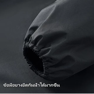 เสื้อกันฝนรถจักรยานยนต์ เสื้อกันฝนยาว เสื้อกันฝน ทนต่อการสึกหรอ พร้อมหมวก มีแถบสะท้อนแสง