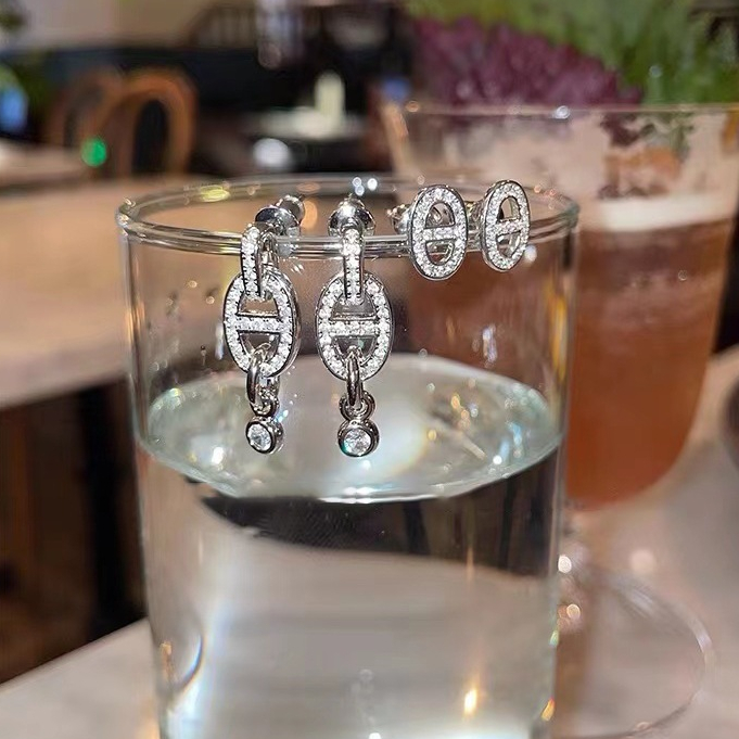 2023 ใหม่ CRYSTAL SILVER EARRINGS