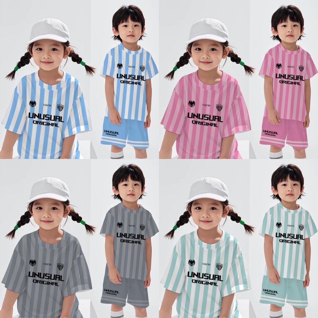 [ขนาด90-150]เด็กฟุตบอลลายเสื้อชายหญิงชุดกีฬาเสื้อเด็กเสื้อยืดสไตล์เกาหลีน่ารักพิมพ์เสื้อที่รัก แม่ แนวโน้มร้อน2024
