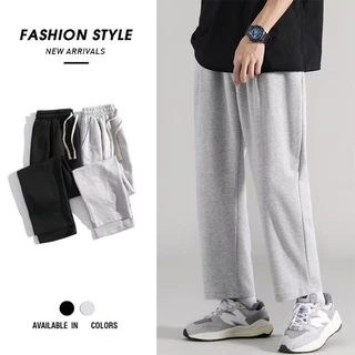 MANSTR M-5XL ผู ้ ชายฤดูร ้ อนหลวมกางเกงวอร ์ มขากว ้ างบางสีทึบกางเกงกีฬาขนาดบวกสีดํา \ สีเทา