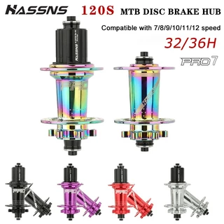 HASSNS-ดุมล้อจักรยานเสือภูเขา ฮับ Pro7 MTB 32 หลุม 36 หลุม ดุมล้อหลัง 32 ชม. บูชจักรยาน Noisy Cube 12, 11, 10, 9, 8, 7 ความเร็ว