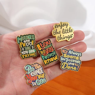 สีสัน Inspiring Be Kind คําคมเคลือบเข็มกลัดคุณเพียงพอคุณคุ้มค่าเข็มกลัดป้าย Pins อุปกรณ์เสริมของขวัญสําหรับเพื่อน