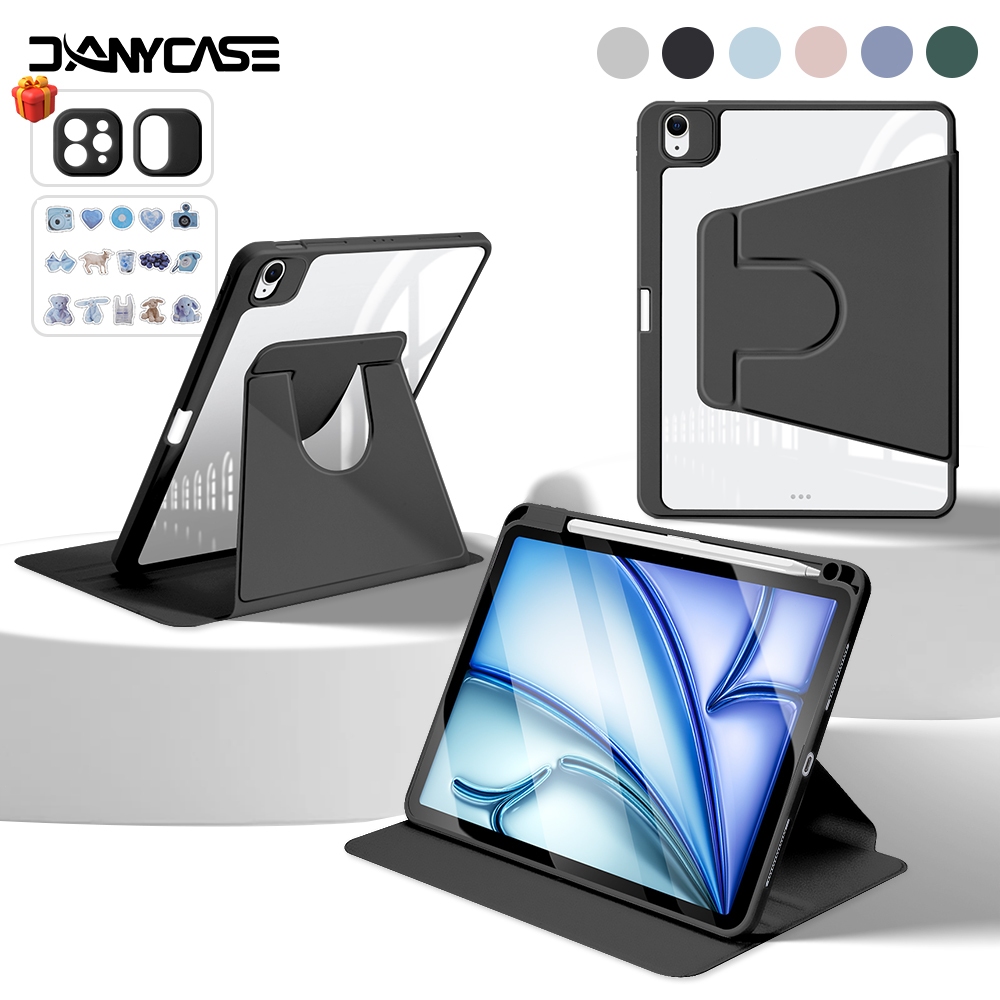 เคสหมุนได้ 360°พร้อมที่ใส่ปากกา สำหรับไอแพด Case for iPad Air6 11 นิ้ว 2024 Gen9 Gen8 Gen7 10.2 Air4 Air5 10.9 Gen10 Pro 11 Pro 12.9 Mini6