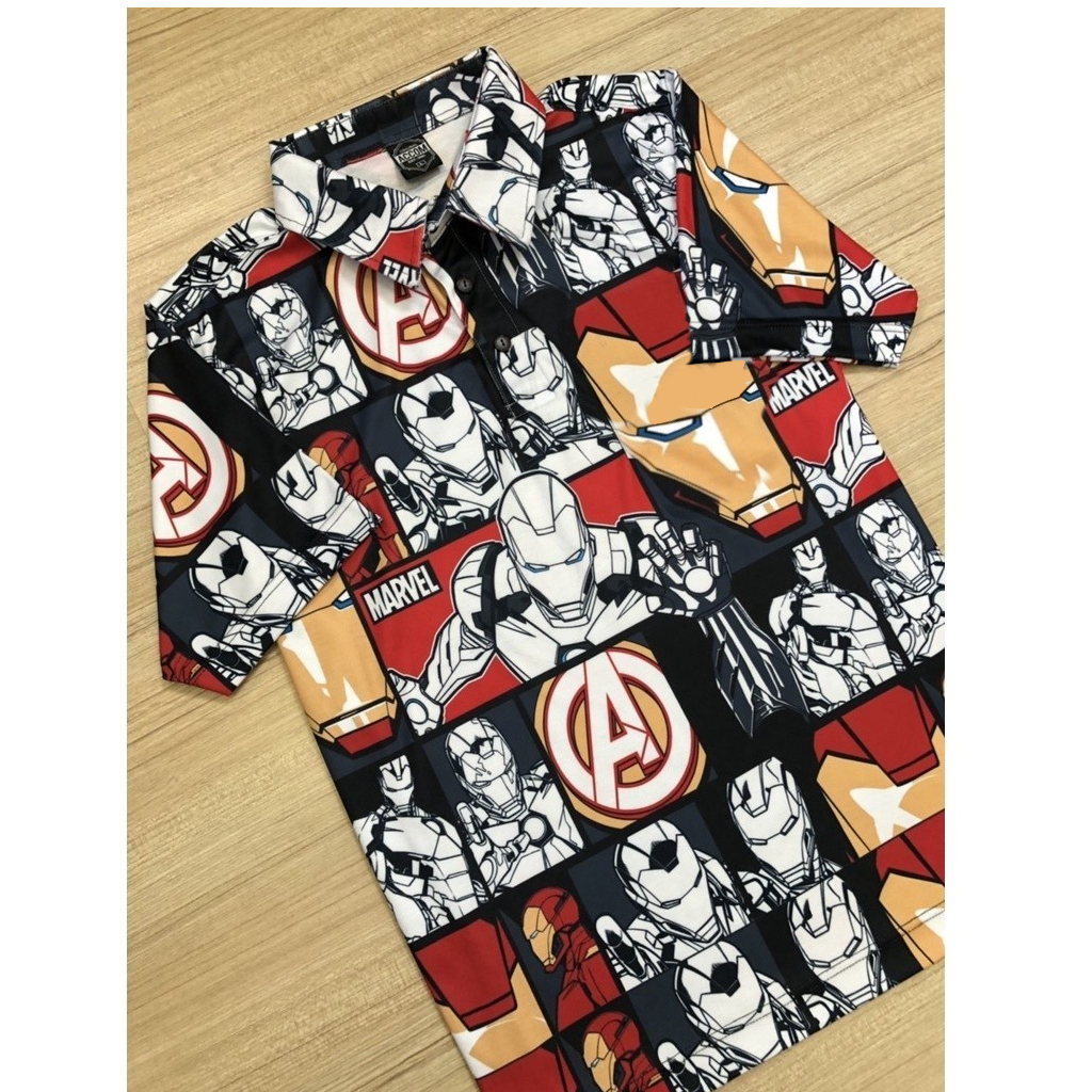 ใหม่ เสื้อโปโลแขนสั้น พิมพ์ลายม้าเหล็ก 3D HD 2024