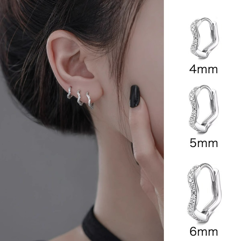 6/8/10 มม.ชุบเงินหูหัวเข็มขัดต่างหูหูกระดูก Studs Ear Studs PIercing เครื่องประดับอุปกรณ์เสริม