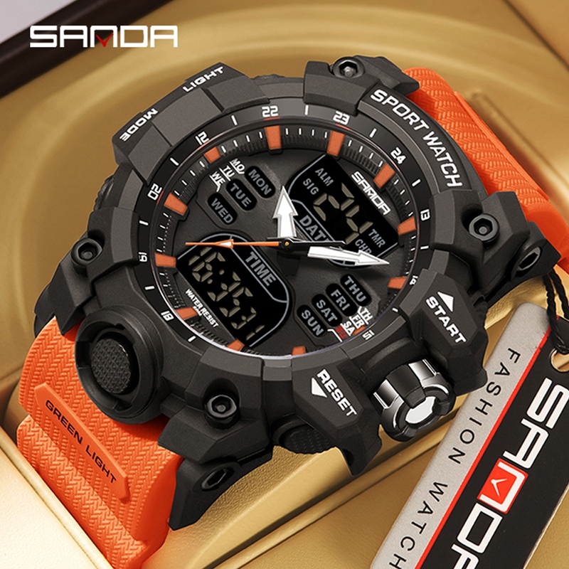 SANDA 6126/in stock นาฬิกาข้อมือสปอร์ต กันน้ํา กันตก อเนกประสงค์ คุณภาพอุตสาหกรรมทหาร