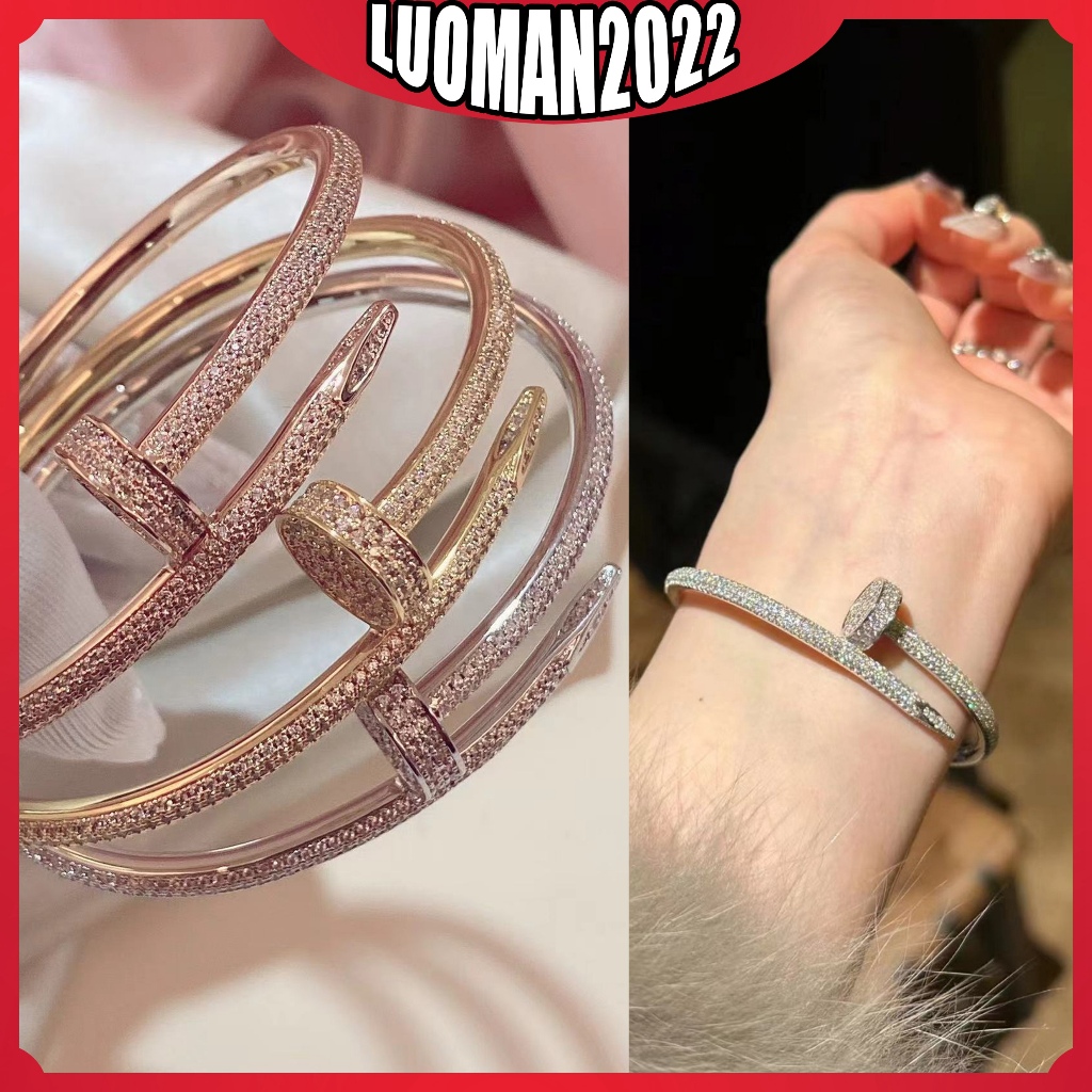 Cartier nail สร้อยข้อมือแฟชั่นเพชรเต็ม