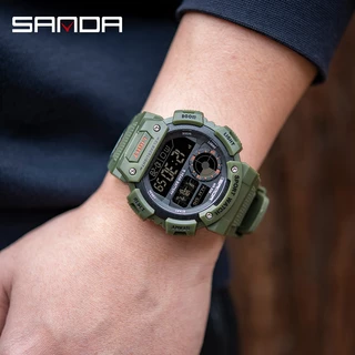 Sanda 6009/in stock รายการใหม่เดิมกันน้ำนาฬิกาดิจิตอลมัลติฟังก์ชั่นาฬิกาดิจิตอลผู้ชายแฟชั่นหรูหราผู้ชายนาฬิกาสันทนาการมัลติฟังก์ชั่