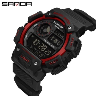 Sanda 6009/in stock รายการใหม่เดิมกันน้ำนาฬิกาดิจิตอลมัลติฟังก์ชั่นาฬิกาดิจิตอลผู้ชายแฟชั่นหรูหราผู้ชายนาฬิกาสันทนาการมัลติฟังก์ชั่