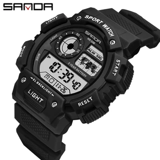 Sanda 6009/in stock รายการใหม่เดิมกันน้ำนาฬิกาดิจิตอลมัลติฟังก์ชั่นาฬิกาดิจิตอลผู้ชายแฟชั่นหรูหราผู้ชายนาฬิกาสันทนาการมัลติฟังก์ชั่