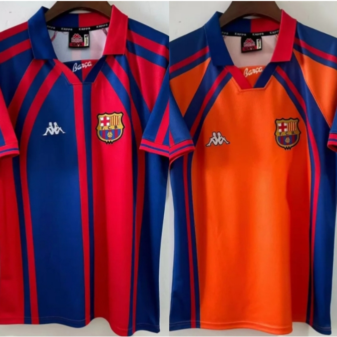 Retro 1998 Barcelona Home/Away เสื้อฟุตบอลผู้ชาย 1:1