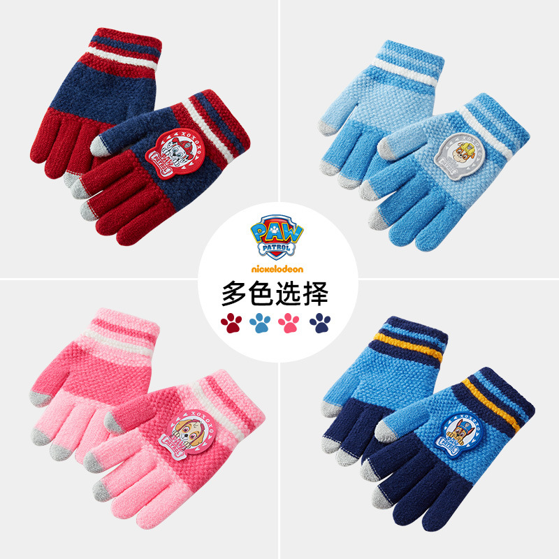 paw patrol ถุงมือครึ่งนิ้ว ผ้าวูล ให้ความอบอุ่น แฟชั่นฤดูหนาว สําหรับเด็กผู้หญิง
