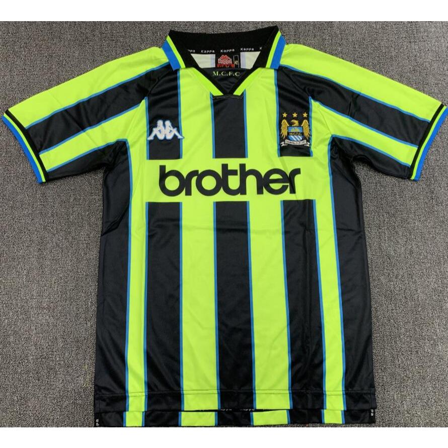 Short-sleeved sweatshirt, 1998-99 Manchester City away jersey, quick-drying and comfortable, high-qu